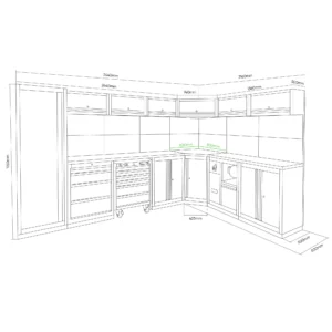 Conjunto de muebles modulares (43pcs) - completo JBM SERIE565 - Imagen 4