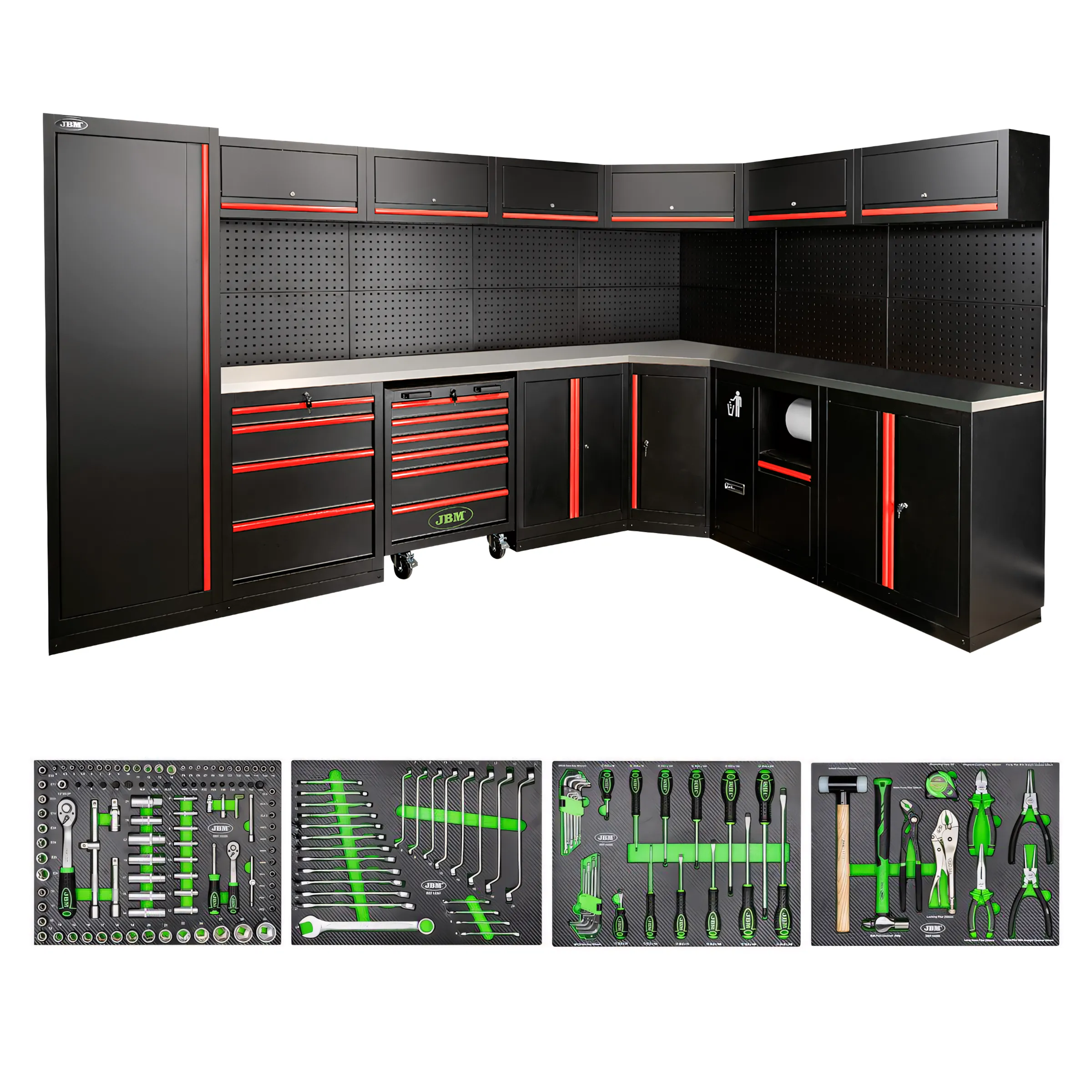 Conjunto de muebles modulares (43pcs) - rojo JBM SERIE587R