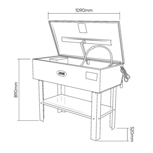 Máquina limpiadora de piezas 150l JBM 52980 - Imagen 6