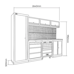 Conjunto de muebles modulares (18 pcs) + set de 4 módulos EVA carbono JBM SERIE446 - Imagen 4